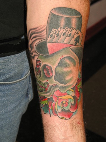 Tattoos - Traditional Old School tattoos - royal flush